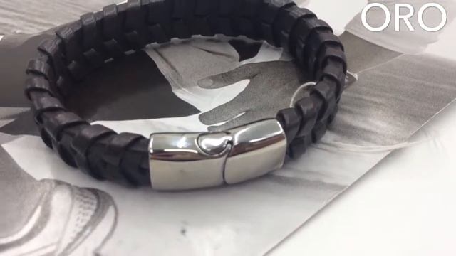 Мужской браслет из кожи и стали смотреть онлайн