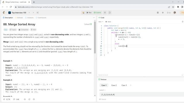 Merge Sorted Array смотреть онлайн