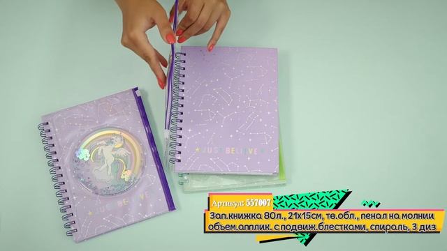 Записная книжка с объёмной аппликацией и пеналом на спирали (Арт. 557-007) смотреть онлайн