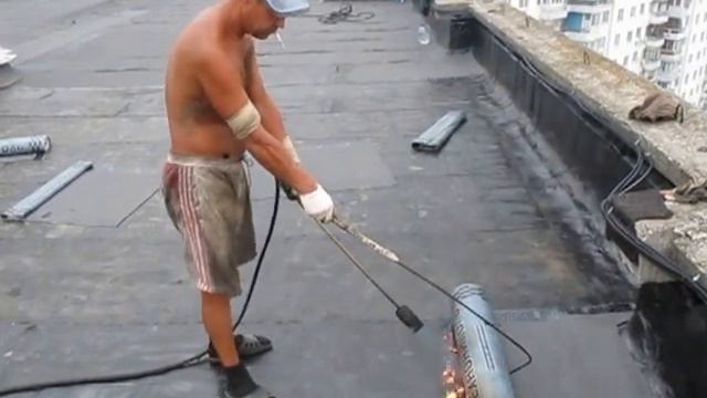 Технология укладки рубероида на крыше ( Москва, ул. Маршала Катукова 21, корп. 1) №2 смотреть онлайн