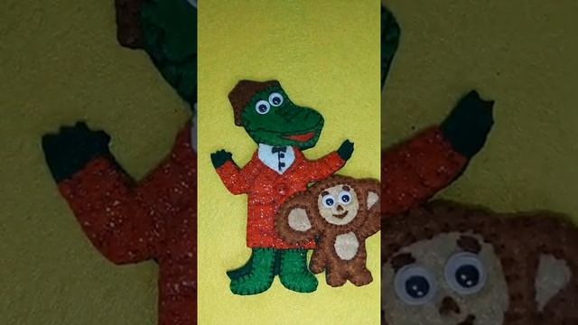 Брошь из фетра "Крокодил Гена и Чебурашка" смотреть онлайн