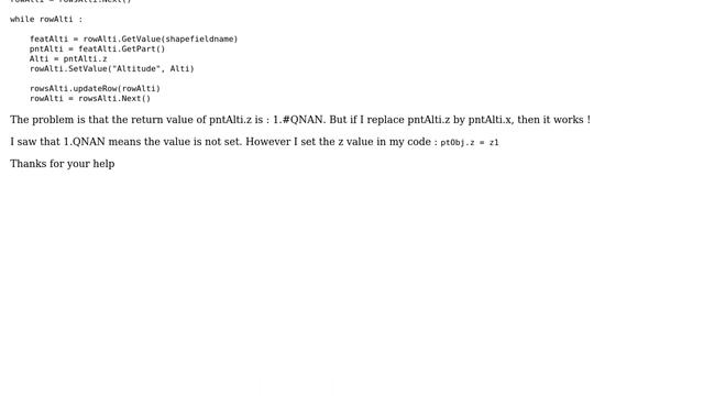 GIS: Point z value Return 1.#QNAN while set before смотреть онлайн