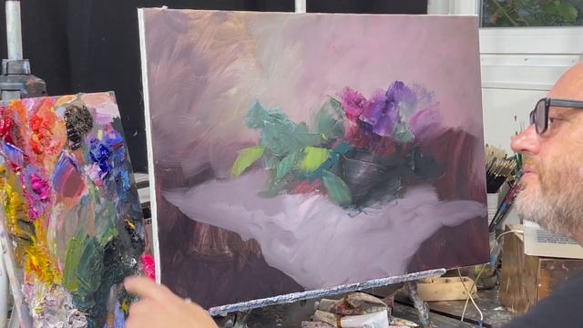 "Нежная сирень" в рамках Института живописи за 100 дней. Художник Игорь Сахаров смотреть онлайн