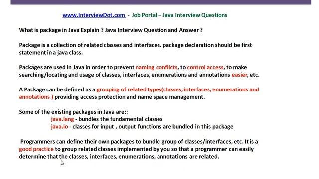 What is Package in Java Java Interview Question And Answer For Freshers смотреть онлайн