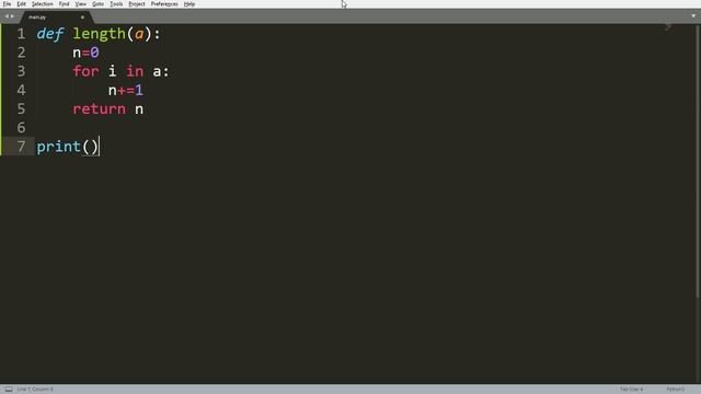 Функция, аналогичная функции len. Python. смотреть онлайн