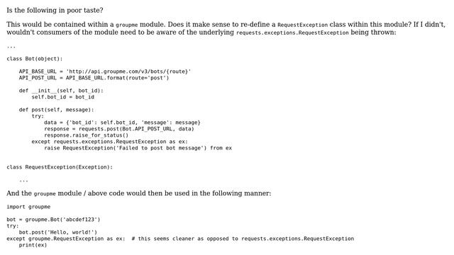 Code Review: Python - Simple wrapper class for a bot API смотреть онлайн