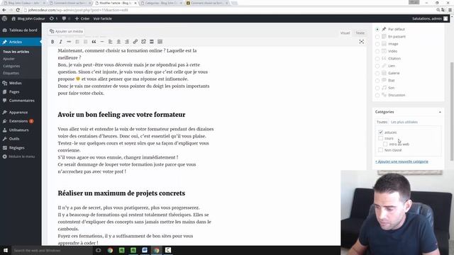 Les bases de WordPress | Partie 2 - Catégories et Tags (Etiquettes) смотреть онлайн