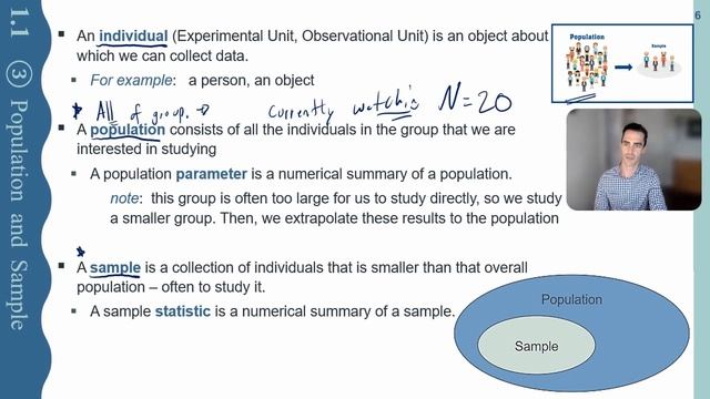 Population Vs. Sample (sect1.1) смотреть онлайн