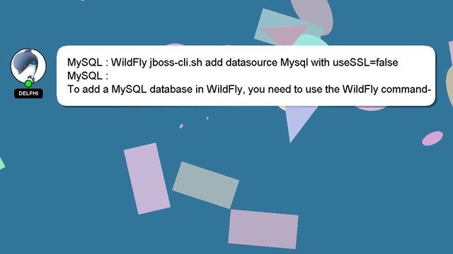 MySQL : WildFly jboss-cli.sh add datasource Mysql with useSSL=false смотреть онлайн