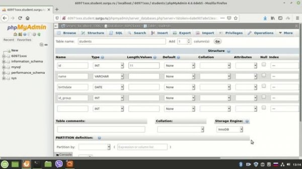 Работа с базами данных в PHPMyAdmin