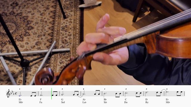 Violin E♭ Major scale, Play through (♩ = 80) STUDENT смотреть онлайн