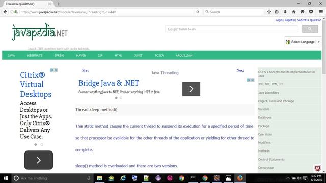 Thread.sleep method()
- javapedia.net смотреть онлайн