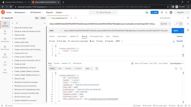 Shopify API | Lesson #26: How to create a custom collection using Postman смотреть онлайн