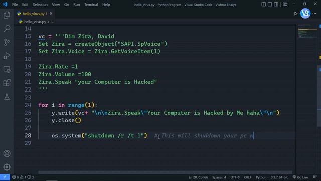 Create Fake Virus Using Python | #python #code смотреть онлайн