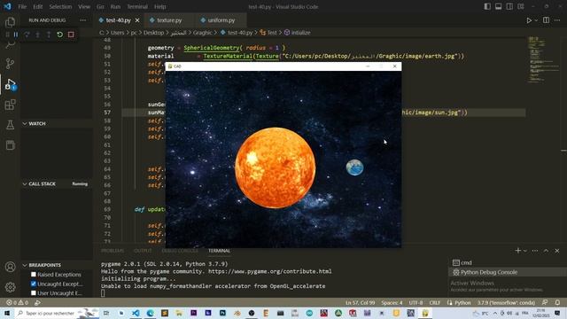 Rendring solar system using Python, OpenGL, смотреть онлайн