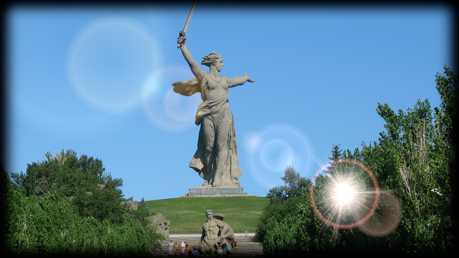 Военный музей - Мамаев курган, Волгоград (Сталинград), Россия, Родина мать смотреть онлайн