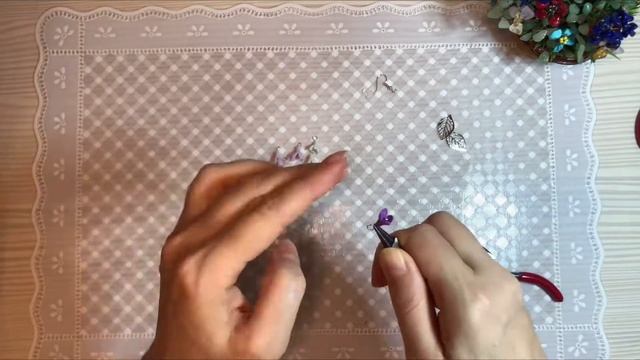Серьги грозди из холодного фарфора
