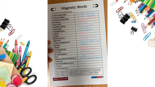 MAGNETIC WORDS SCIENCE ACTIVITY - SCRAMBLE WORDS UNSCRAMBLE VOCABULARY WORKSHEET смотреть онлайн