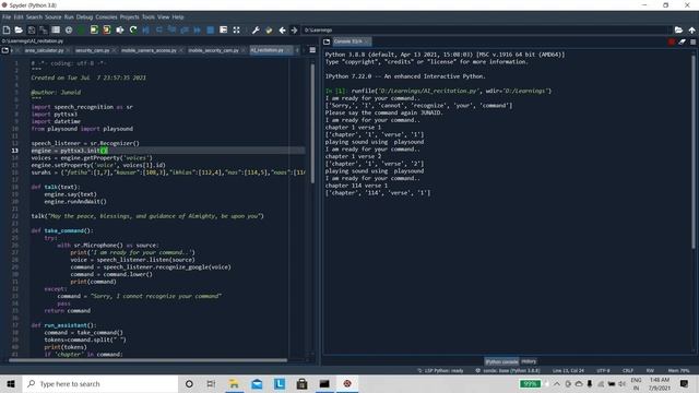 Python Speech recognition API - Listening to Quran for the Visually Impaired смотреть онлайн