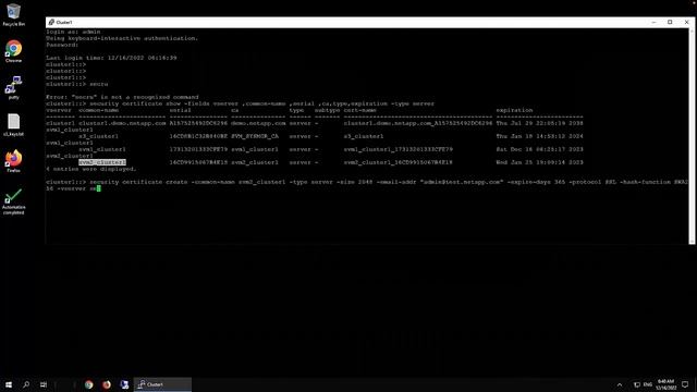 How to renew an ONTAP self signed SSL certificate via command line смотреть онлайн