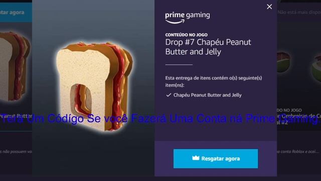 PRIME GAMING - Como Ganhar Um Ítem Vírtual [Peanut Butter & Jelly Hat] - Roblox смотреть онлайн