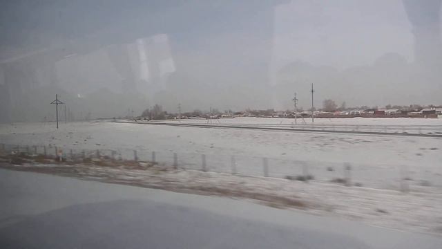 Село Баймырза и река Шокай | трасса Караганда-Астана смотреть онлайн