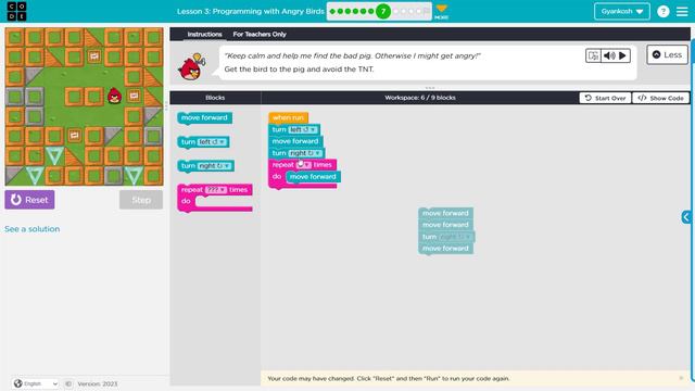 Code.org Course C (Ages 6-10) #01-03: Programming with Angry Birds | Gyankosh смотреть онлайн
