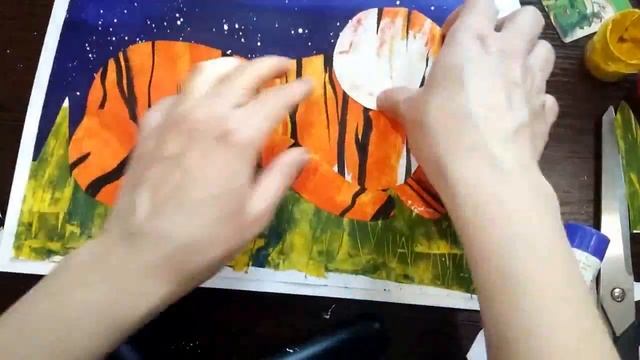 Нарисовать тигра в технике коллаж смотреть онлайн