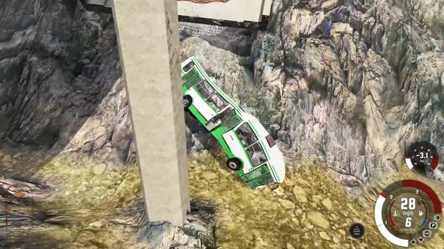 Bus LIAZ 5256 vs Crash Hard Map, Beamng Drive Bus Crash, High Speed Jumping | Game Video Clips (GVC смотреть онлайн