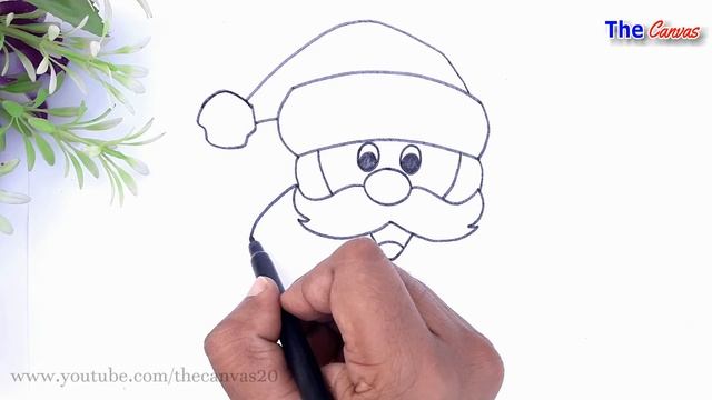 How to draw easy santa claus face step by step | kids christmas drawing | santa face смотреть онлайн