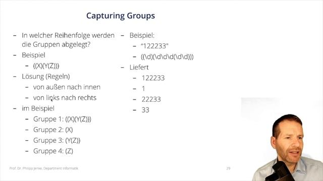Programmiermethodik 2: 10.3 Reguläre Ausdrücke - Capturing Groups смотреть онлайн