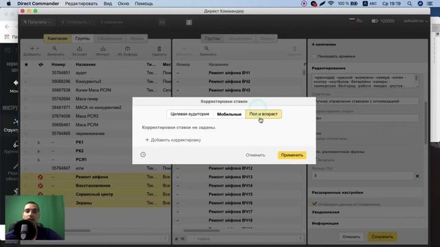 Выгрузка кампаний в Директ. Работа с Директ Коммандером. смотреть онлайн