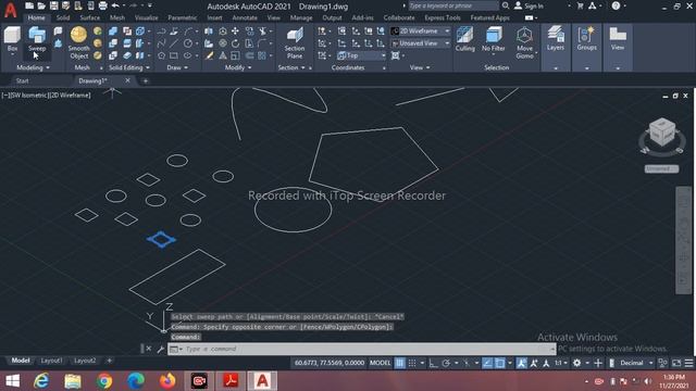 How to use SWEEP Command in AutoCAD 3D 2021 in Hindi.|how to draw a sweep command in AutoCAD 3d 202 смотреть онлайн