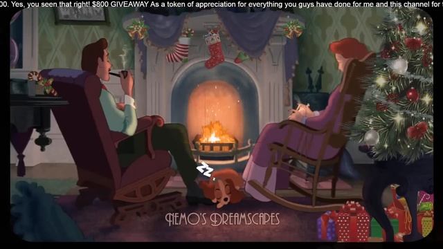 A Vintage Christmas By A Cozy Fireplace ? Oldies Playing In Another Room ? W/ Crackling Fire ASMR