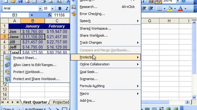 Excel 2003 Tutorial Workbook Protection Microsoft Training Lesson 32.3