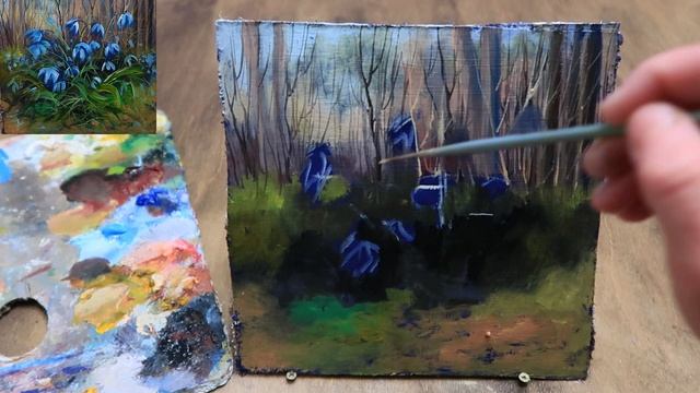 Этюд Пролески.Etude Spring Flowers