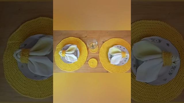 Вяжем крючком. Салфетка для сервировки обеденного стола на двоих. смотреть онлайн