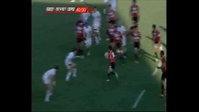 Japan work their way up field from 95 metres out for Onozawa try vs Georgia смотреть онлайн