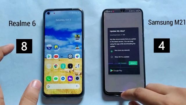 Samsung M21 vs Realme 6 Speed test After Update || Exynos 9611 vs Mediatek Helio G90t смотреть онлайн