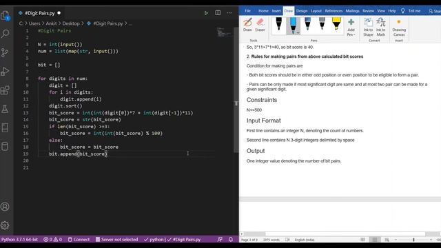 Digit Pairs Code Challenge || MockVita 2 || Solution || Python смотреть онлайн