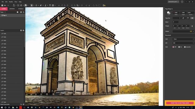 Arc de Triomphe illustration | Gravit Designer [TIMELAPSE] смотреть онлайн