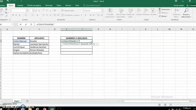 Función concatenar - Excel 2016 смотреть онлайн