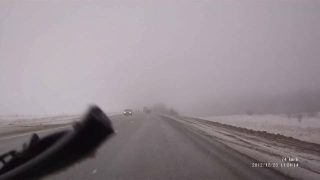 Трасса Минеральные Воды-Кисловодск. Зима, день. смотреть онлайн