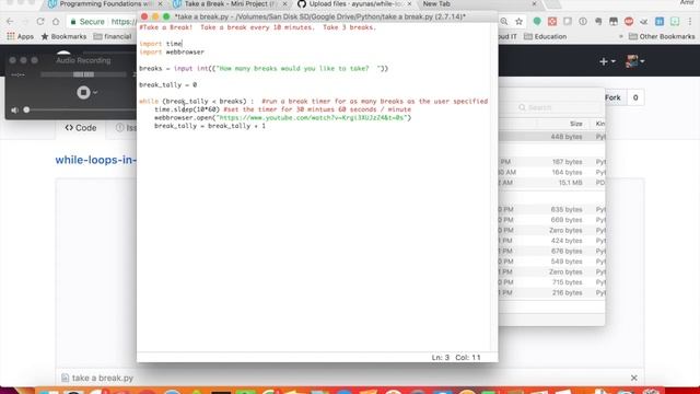 Udacity's - Take a Break Python Program смотреть онлайн