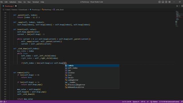 Heap: Sink Down - Maintaining Max Heap Property смотреть онлайн