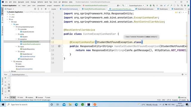 How To Handle Custom Exceptions In Spring Boot || #ExceptionHandling || #javaeplanet|| javaTutorial смотреть онлайн