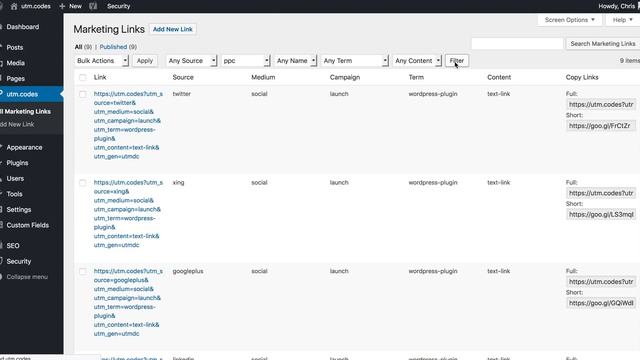 Filter and Search Links List - utm.codes смотреть онлайн