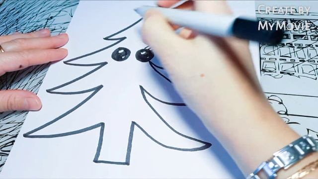 как нарисовать ребенку Елку\how to draw a Christmas tree for a child смотреть онлайн