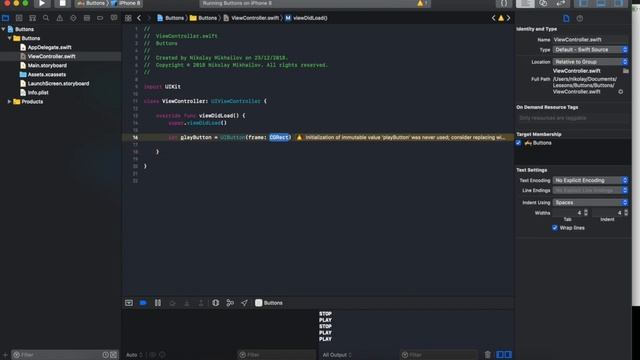 Swift 4 UIButton - Уроки Swift Xcode 10 - Кнопки смотреть онлайн