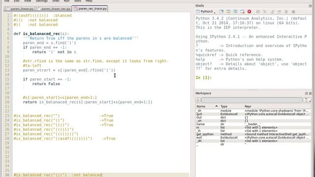 CSC180: Matching Parentheses Recursively: Tracing смотреть онлайн